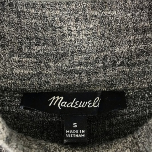 Madewell City Block Mock Neck Long Sleeve Marled Knit Dress Grey F6711 - Picture 10 of 11